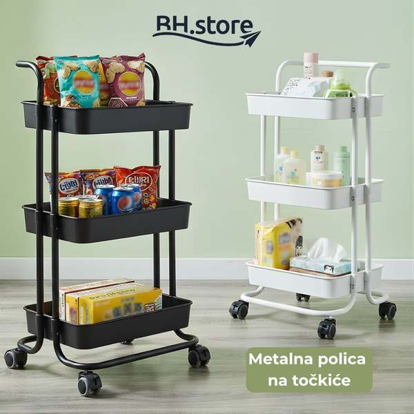 Metalna pokretna polica na točkiće