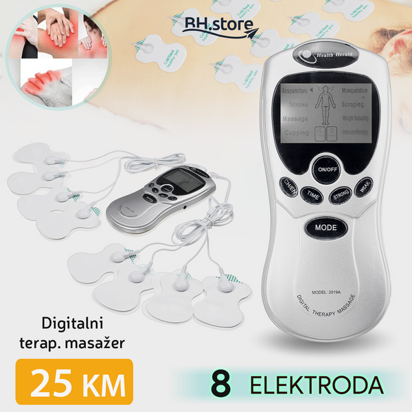 DIGITALNI TERAPEUTSKI ELEKTRO MASAŽER SA 8 ELEKTRODA
