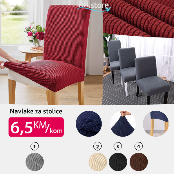 ELASTIČNE UNIVERZALNE NAVLAKE ZA STOLICE