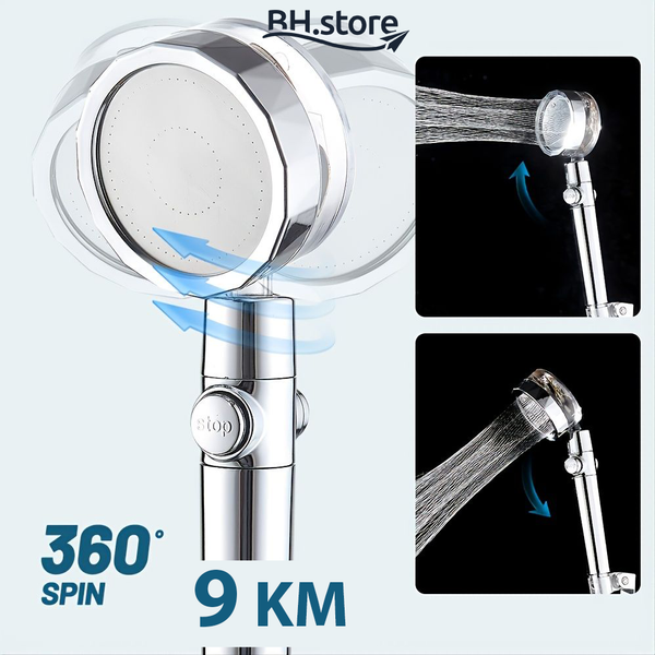 360° spin tuš glava
