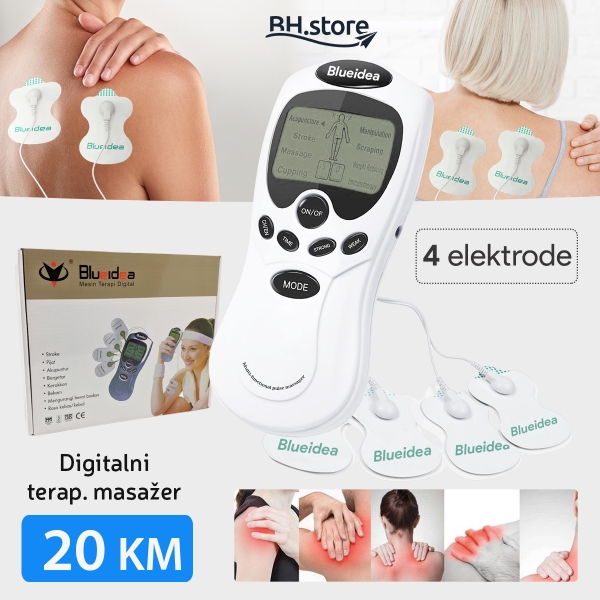 DIGITALNI TERAPEUTSKI ELEKTRO MASAŽER SA 4 ELEKTRODE