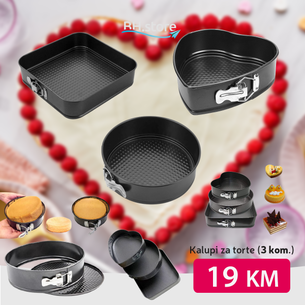 KALUPI ZA TORTE I KOLAČE – SET 3U1